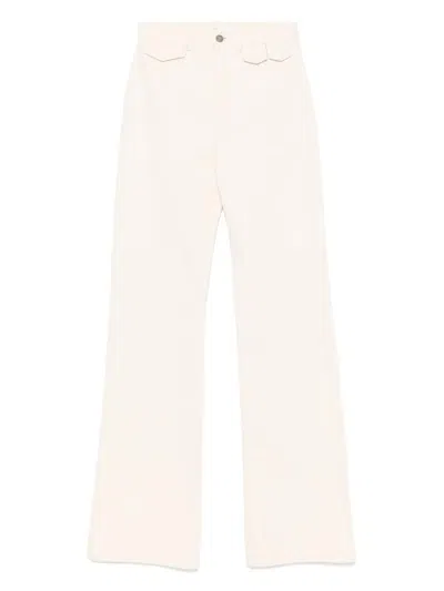 CHLOÉ CHLOÉ NATURAL JEAN PANTS WITH LEATHER LABEL