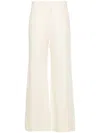CHLOÉ NATURAL LINEN CAMAL BROAD PANTS IN COCOMILK FOR WOMEN