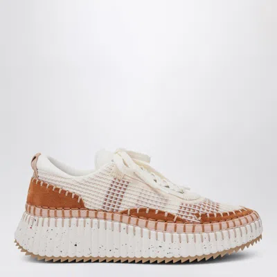 CHLOÉ NATURAL NAMA TRAINER IN RECYCLED NYLON