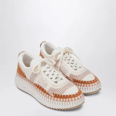 Chloé Natural Nama Trainer In Recycled Nylon Women In White