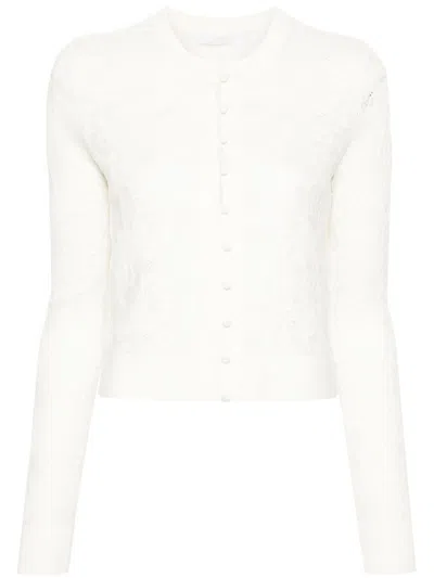 Chloé Natural Punto Cardigan With Button Details In White