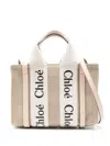 Chloé Women Woody Mini Canvas Tote In Brown