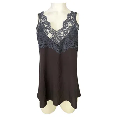 Pre-owned Chloé Chloe Navy And Black Tank Top Blouse, Size 38 In Blue