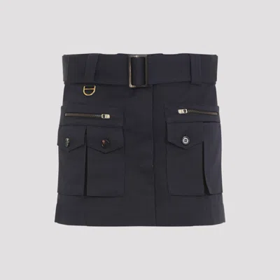 CHLOÉ NAVY BLUE COTTON MINI SKIRT