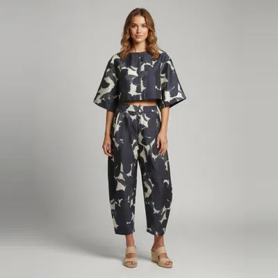 Pre-owned Chloé Navy Blue Jacquard Pant And Top Set M