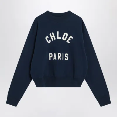 Chloé Navy Blue Sweatshirt With Logo