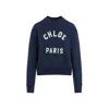 Chloé Blue Crewneck Sweatshirt With Logo Lettering Print In Cotton Woman