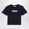 Chloé Logo-print Cotton T-shirt In Blue