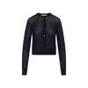 Chloé Navy Blue Fitted Cardigan In Wool Knit In Blue