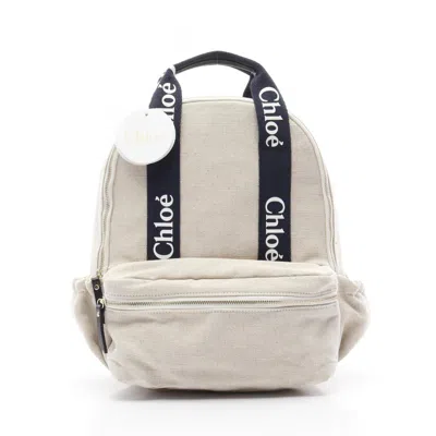 Pre-owned Chloé Navy Canvas Leather Backpack () In Multi
