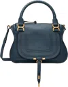 Chloé Navy Grained Leather Marcie Bag