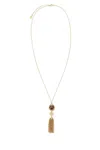 Chloé Metal Eternity Necklace Long Chain Pendant In Gold