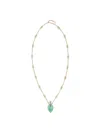 Chloé Gold Metal Necklace Featuring Gemstone Pendant In Gold