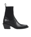 Chloé Nellie 50 Knitted-sock Leather Ankle Boots In Black