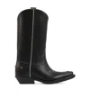 Chloé Nellie Texan Boot Black Size 10 100% Calf-skin Leather In Black
