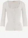 Chloé Women Cotton Cardigan With Button Fastening In Neutral