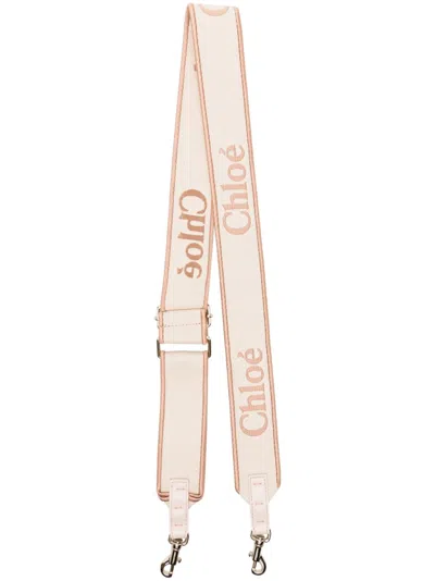 Chloé Neutral Logo-embroidered Adjustable Strap In Neutrals