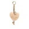 Chloé Women Heart Shearling Charm In Neutral