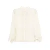 Chloé Fluid Blouse In Silk Georgette And Lace Clothing In White