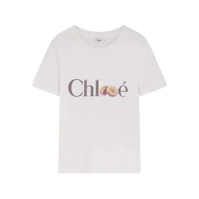 Chloé Passion Fruit Print Baby Fit Cotton Jersey T-shirt In White