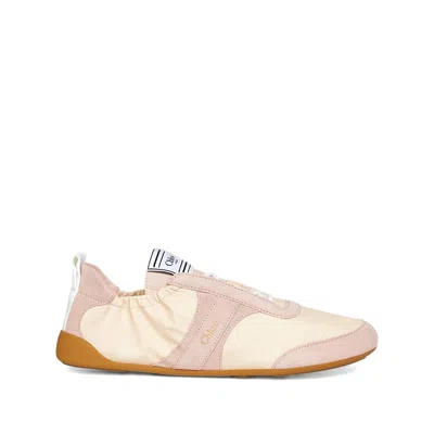 Chloé Stylish Kick Sneakers Featuring Contrast Sole In Pink