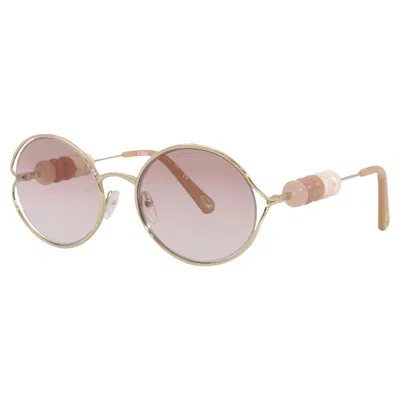 Pre-owned Chloé New Chloe Gold Sunglasses With Case & Box