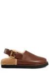 Chloé Nil Leather & Shearling Mule In E Sooty Boston