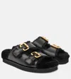Chloé Nil Shearling-lined Leather Sandals In Black