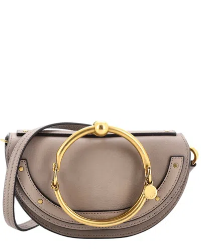 Chloé Nile Crossbody Bag Leather Mini (authentic Pre-loved) In Neutral