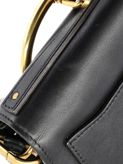 Pre-owned Chloé Nile Leather Medium Crossbody Bag In Black