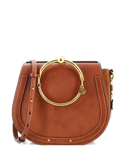 Pre-owned Chloé Nile Leather Medium Crossbody Bag In Brown