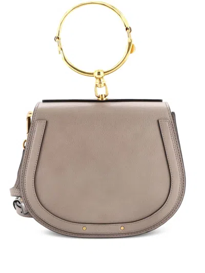 Pre-owned Chloé Nile Leather Medium Crossbody Bag In Gray
