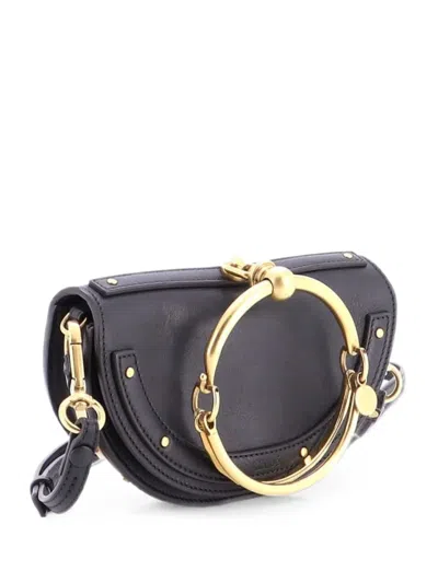 Pre-owned Chloé Nile Leather Mini Crossbody Bag In Black
