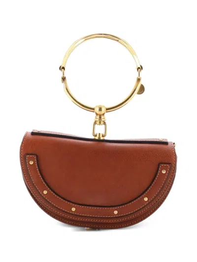 Pre-owned Chloé Nile Leather Mini Crossbody Bag In Brown