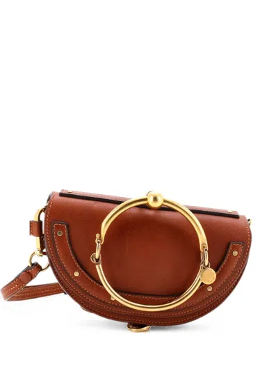 Pre-owned Chloé Nile Leather Mini Crossbody Bag In Brown