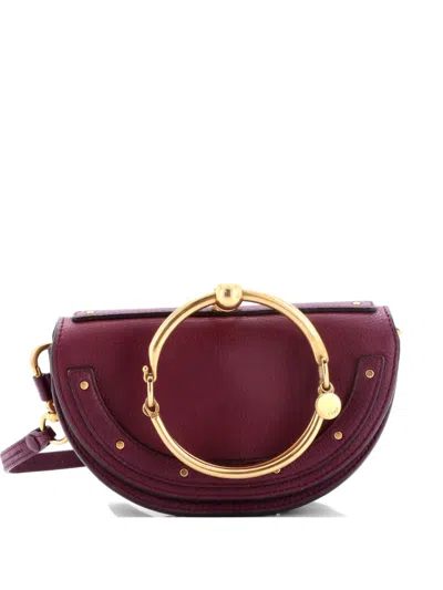 Pre-owned Chloé Nile Leather Mini Crossbody Bag In Purple