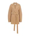 Chloé Notch-lapels Brushed Belted Coat In Nude