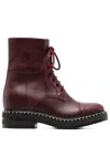 Chloé Woman Ankle Boots Burgundy Size 7 Soft Leather In Red