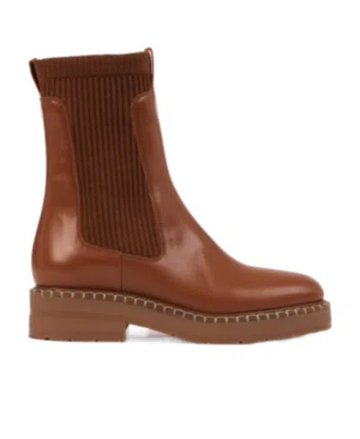 Chloé Noua Panelled Chelsea Boots In Brown