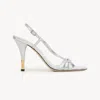 Chloé Sandales À Talon Nour Femme Argent Taille 38 100% Cuir D'agneau In Silver