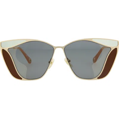 Chloé Novelty 59mm Cat Eye Sunglasses In Gold Gold Grey