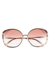 Chloé Novelty 63mm Oversize Round Sunglasses In Gold