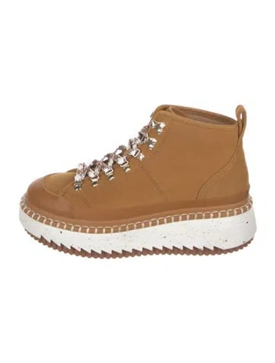 Pre-owned Chloé Nubuck Sneakers In Brown