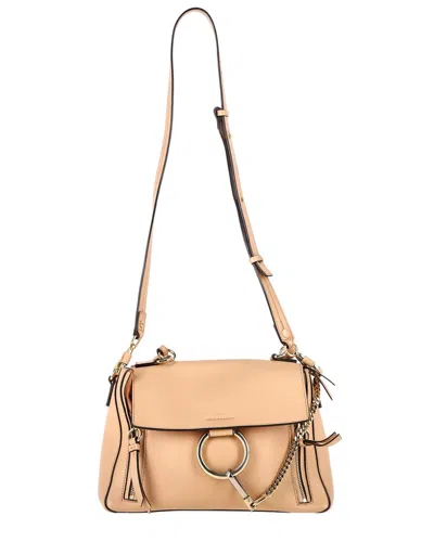 Chloé Nude Calfskin Leather Small Faye Day Shoulder Bag (authentic Pre-loved) In Neutral