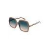 Chloé Nude Nude Green Acetate Sunglasses In Multi