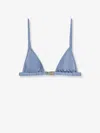 Chloé Nylon Bikini Top With Logo In Blue