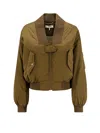 Chloé Women Nylon Bomber Jacket In Brown