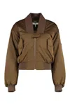 Chloé Zip-up Cropped Bomber Jacket In Brown