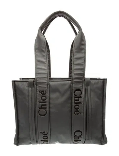 Pre-owned Chloé Nylon Tote In Gray