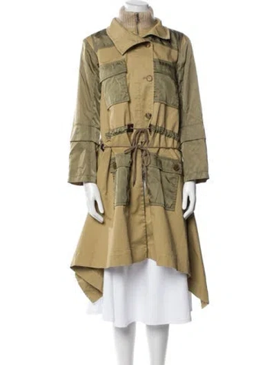 Pre-owned Chloé Nylon Trench Coat In Green